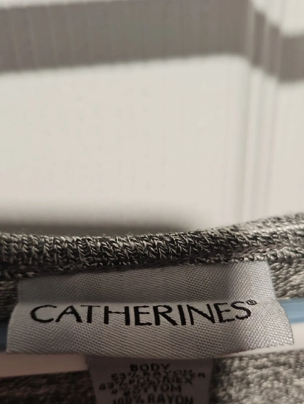 Catherines Gray Marled Long-Sleeve Tunic with Plaid Hem